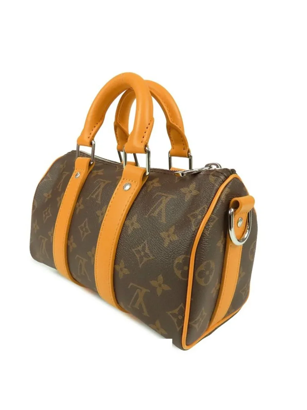 Louis Vuitton Keepall Bandouliere 25 Brown Saffron Yellow Monogram Macassar